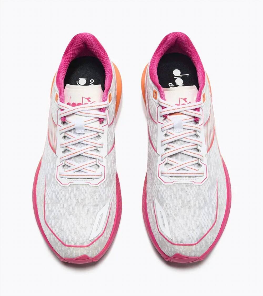 NEW DIADORA women's volo 5 sneaker in white/fandango pink/nectarine